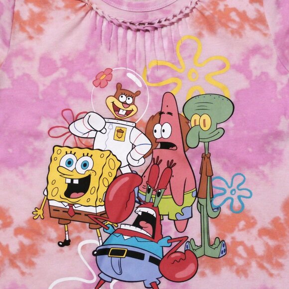 SpongeBob SquarePants Women's M (7-9) Graphic Tee 65% Polyester, 35% Rayon - Picture 2 of 4